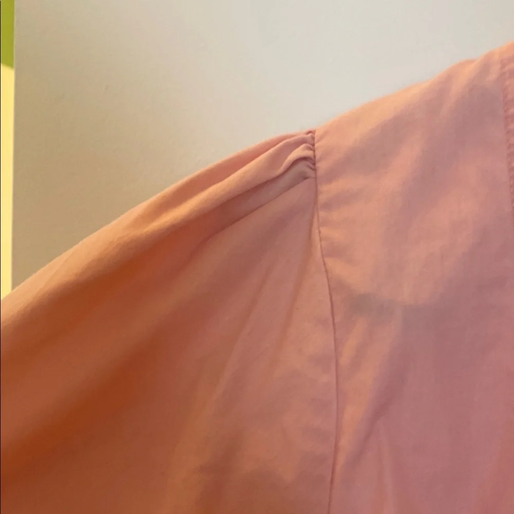 Abercrombie & Fitch Pink Puff Sleeve Tie-Front Blouse - Picture 2 of 3